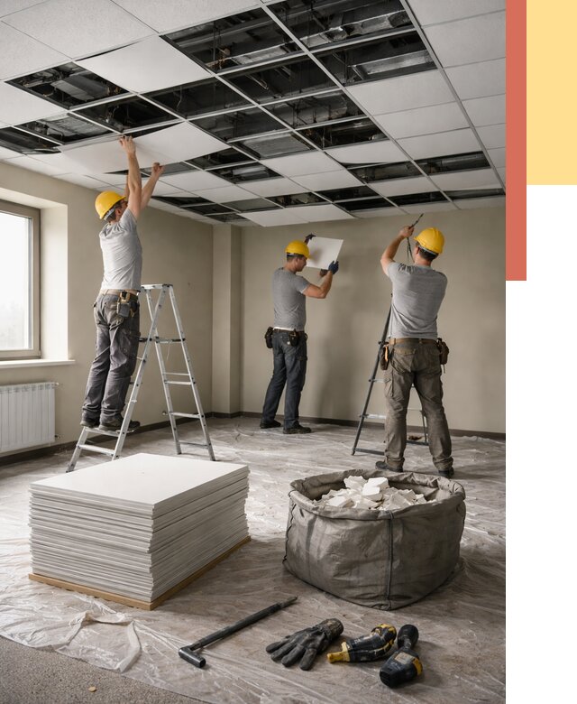 Демонтаж потолка Армстронг в Архангельске от 4626 руб. быстро и недорого | ОТДЕЛОЧНИК-Рхн