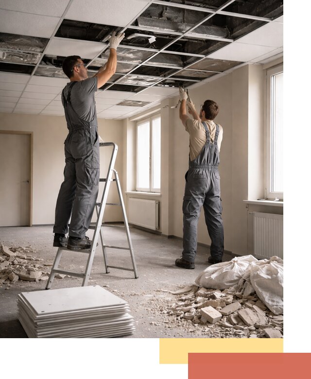 Демонтаж потолков Армстронг профессионально в Архангельске