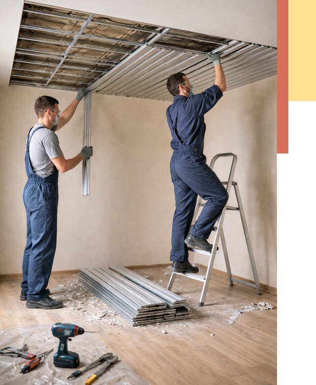 Демонтаж реечного потолка в Архангельске от 4626 руб. быстро и недорого | ОТДЕЛОЧНИК-Рхн