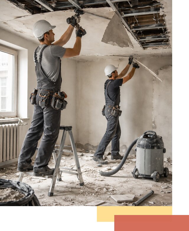 Демонтаж гипсокартонного потолка в Архангельске быстро и аккуратно