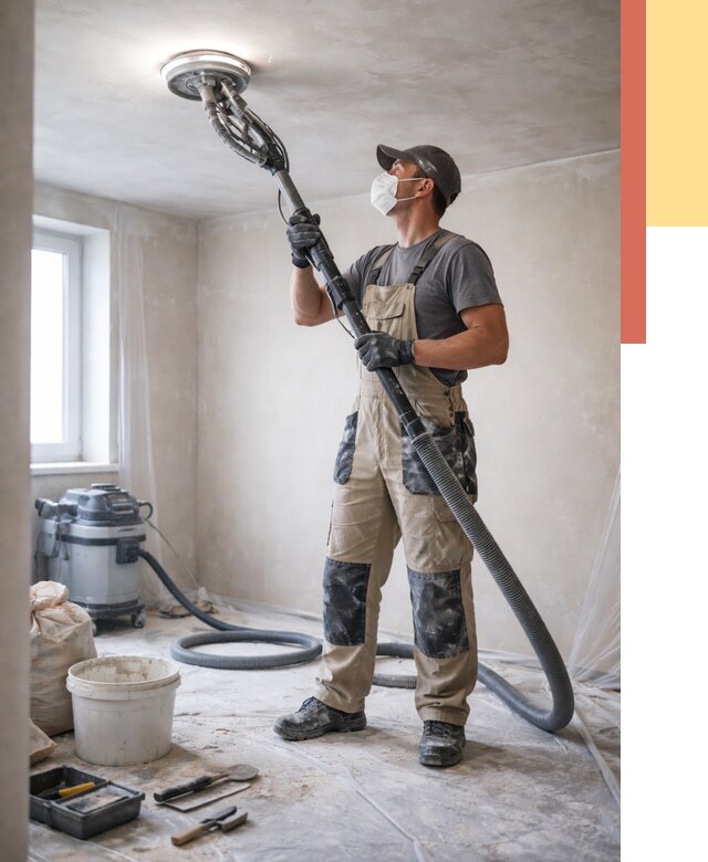 Шлифовка потолка в Архангельске от 3598 руб. — услуги шлифования потолка | ОТДЕЛОЧНИК-Рхн