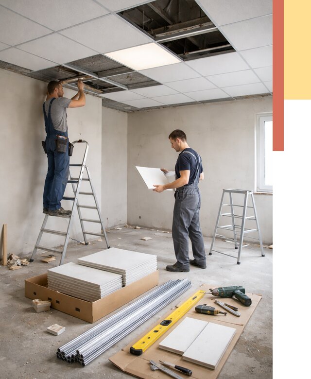 Монтаж потолка армстронг в Архангельске от 4626 руб/м2 — быстрая установка под ключ | ОТДЕЛОЧНИК-Рхн