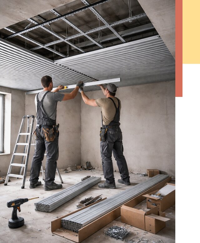 Монтаж реечного потолка в Архангельске от 4626 руб. под ключ | ОТДЕЛОЧНИК-Рхн