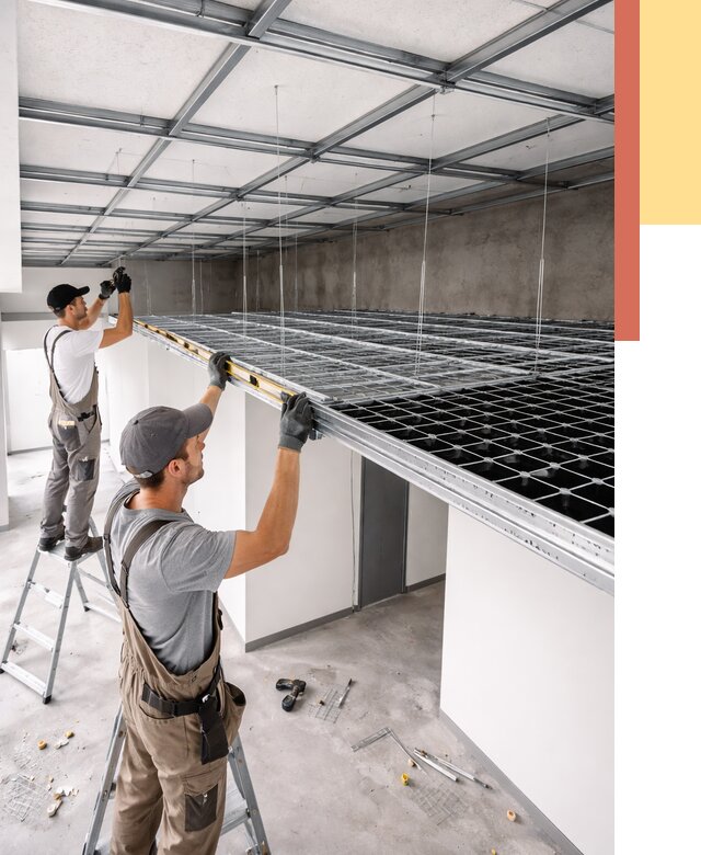 Монтаж потолка грильято в Архангельске от 463 руб./м² — быстрая сборка под ключ | ОТДЕЛОЧНИК-Рхн