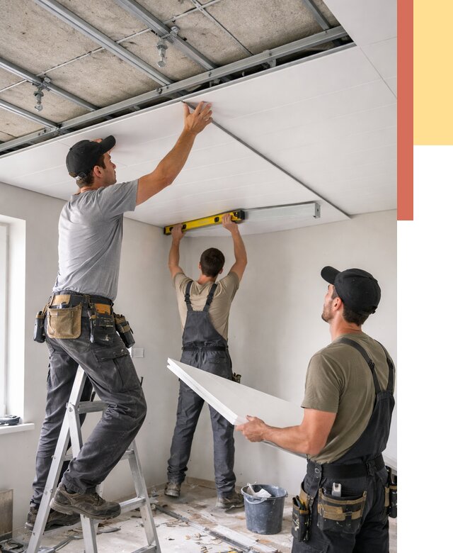 Монтаж потолка из ПВХ панелей в Архангельске от 3598 руб./м2 — быстро и недорого | ОТДЕЛОЧНИК-Рхн