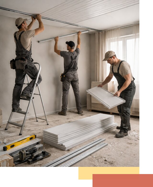 Монтаж потолка из ПВХ панелей в Архангельске оперативно и качественно