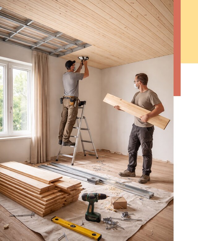 Монтаж потолка из вагонки в Архангельске от 6683 руб. | Быстро и недорого — ОТДЕЛОЧНИК-Рхн