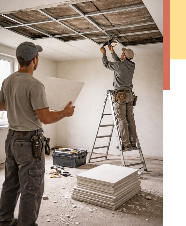 Замена плит подвесного потолка в Архангельске от 1799 руб. быстро и недорого | ОТДЕЛОЧНИК-Рхн
