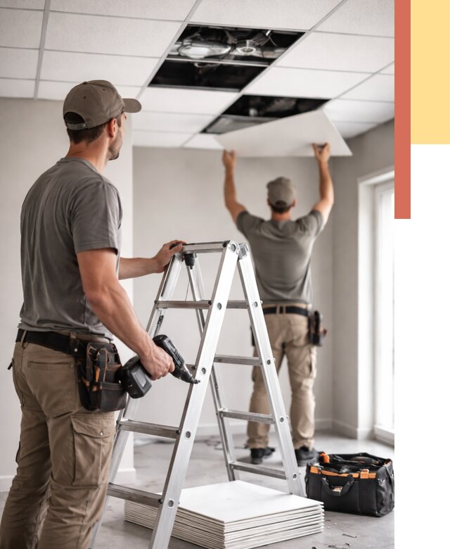 Обслуживание подвесного потолка в Архангельске от 3598 руб. — быстро и недорого | ОТДЕЛОЧНИК-Рхн