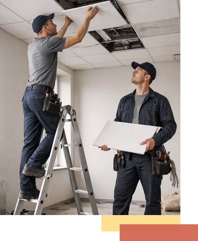 Обслуживание подвесного потолка в Архангельске — ремонт и чистка