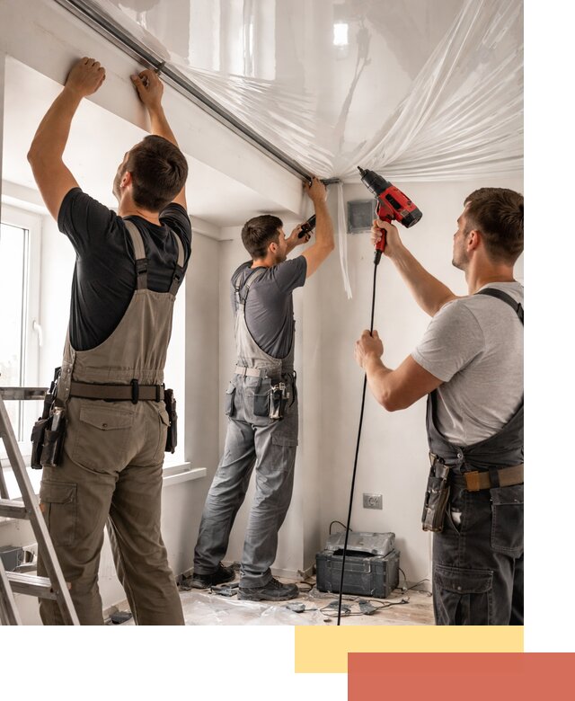 Монтаж глянцевого натяжного потолка в Архангельске быстро и качественно