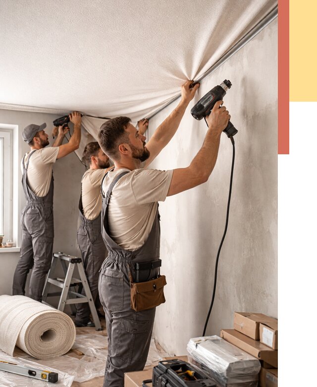 Монтаж фактурного натяжного потолка в Архангельске от 771 руб. — ОТДЕЛОЧНИК-Рхн