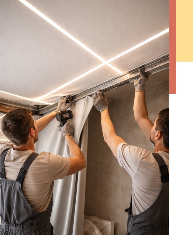 Монтаж натяжного потолка со световыми линиями в Архангельске от 1234 руб. | ОТДЕЛОЧНИК-Рхн