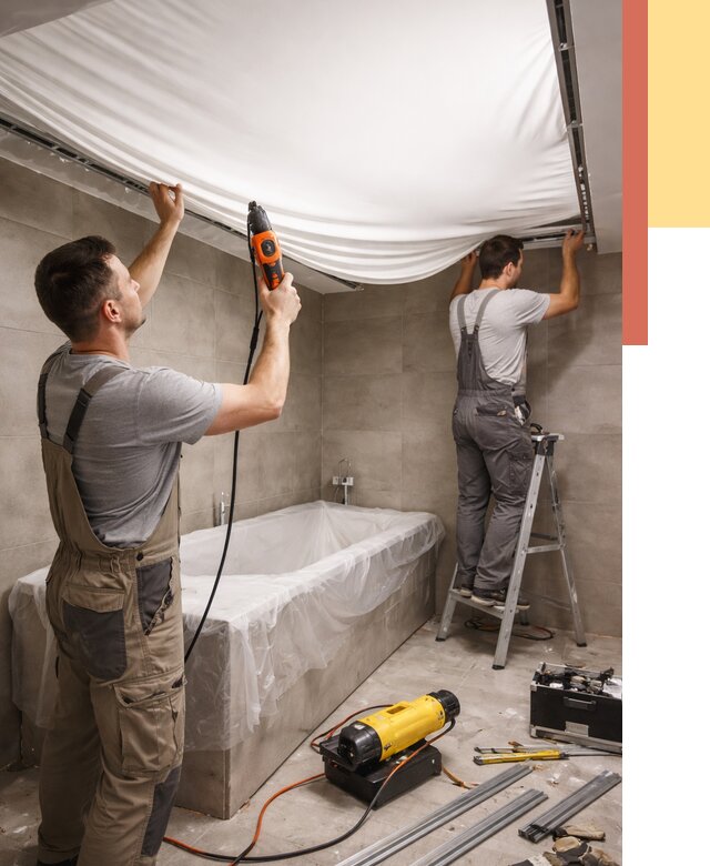 Монтаж натяжного потолка в ванной в Архангельске от 1234 руб. под ключ | ОТДЕЛОЧНИК-Рхн