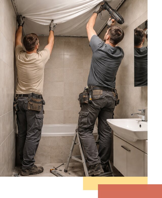 Монтаж натяжного потолка в ванной в Архангельске быстро и качественно