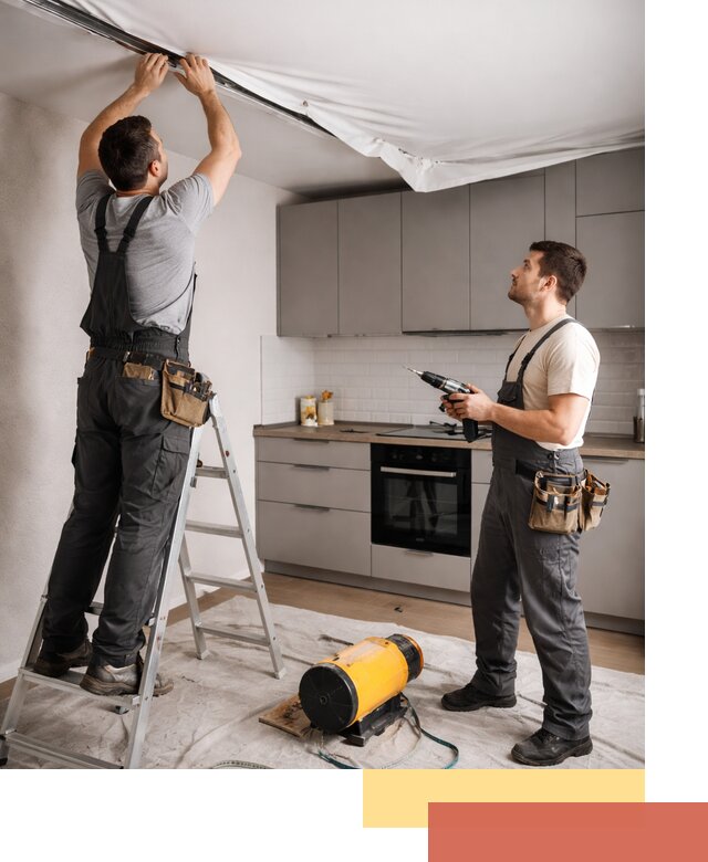 Монтаж натяжного потолка на кухне в Архангельске