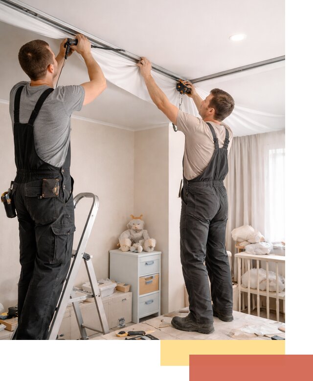 Монтаж натяжного потолка в детской комнате в Архангельске