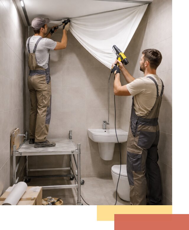 Монтаж натяжного потолка в санузле в Архангельске