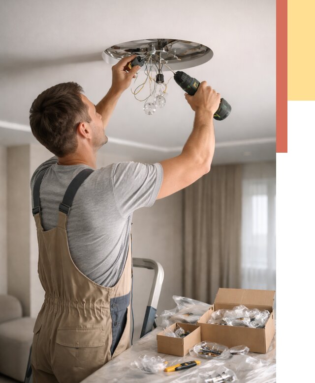 Установка люстры в натяжной потолок в Архангельске от 1234 руб. | Быстро и недорого — ОТДЕЛОЧНИК-Рхн