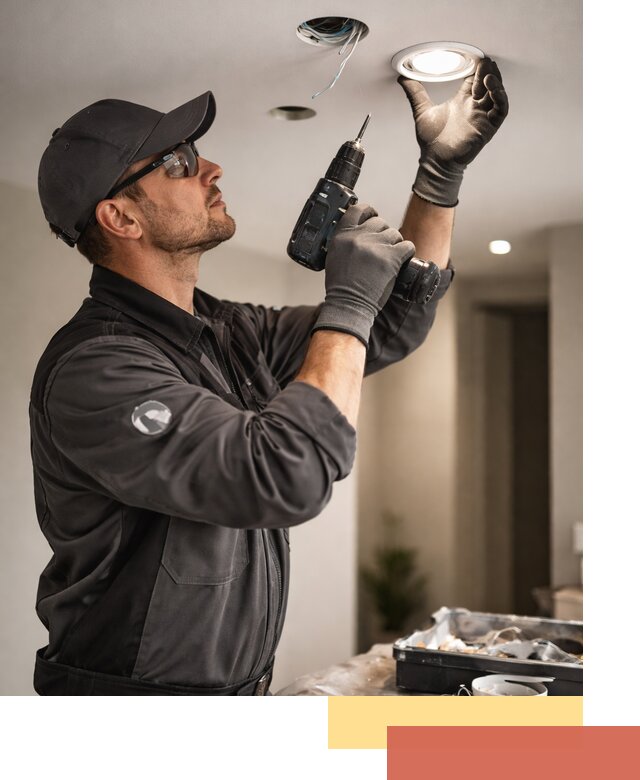 Установка точечных светильников в натяжной потолок в Архангельске