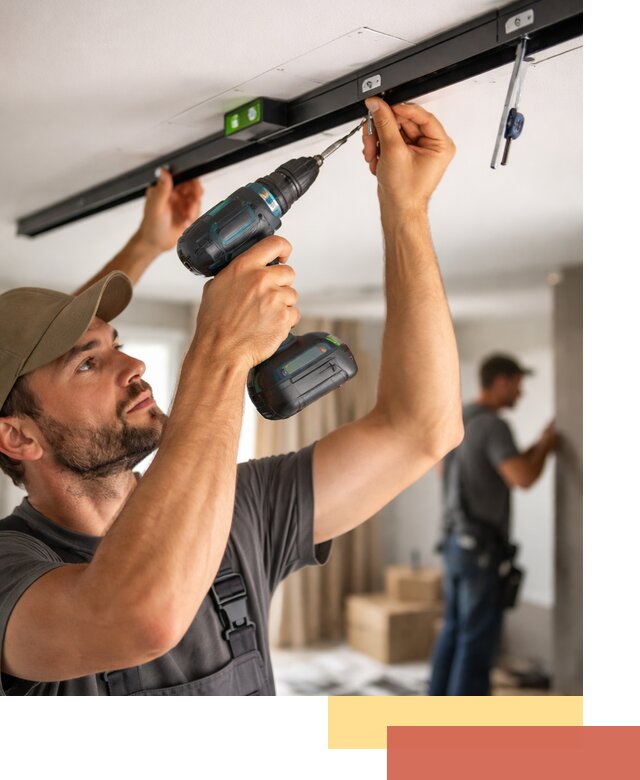 Установка трековых светильников в натяжной потолок в Архангельске