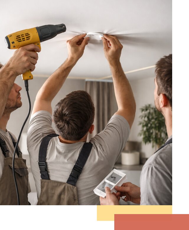 Ремонт прокола полотна натяжного потолка в Архангельске