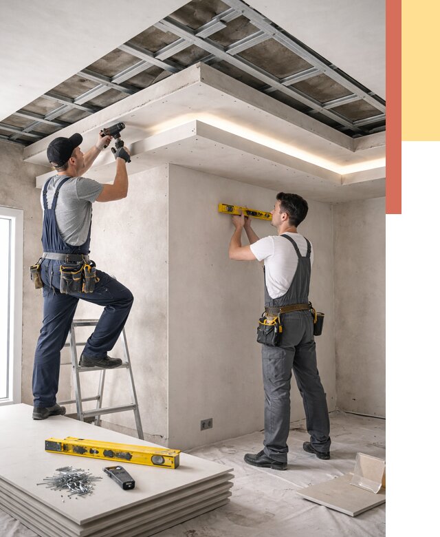 Двухуровневый потолок из гипсокартона в Архангельске от 1491 руб. под ключ | ОТДЕЛОЧНИК-Рхн