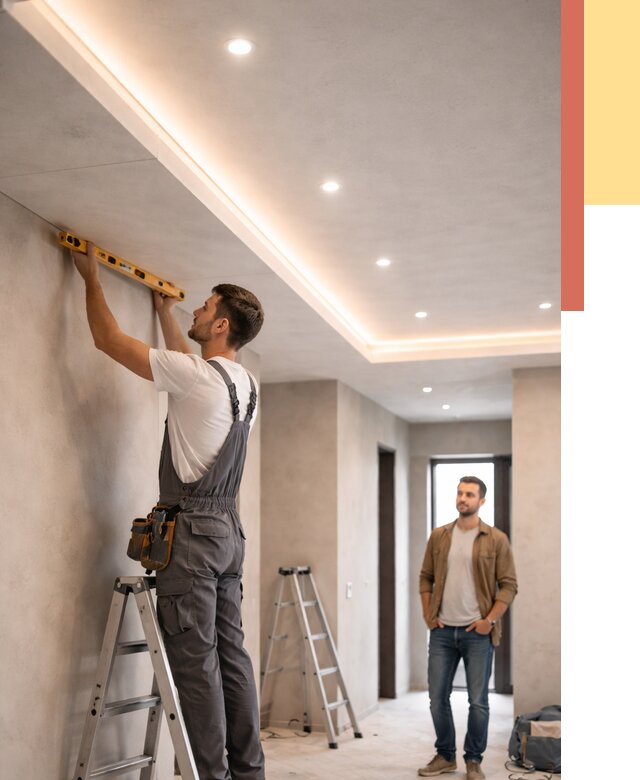 Потолок из гипсокартона с подсветкой в Архангельске от 771 руб./м2 под ключ | ОТДЕЛОЧНИК-Рхн