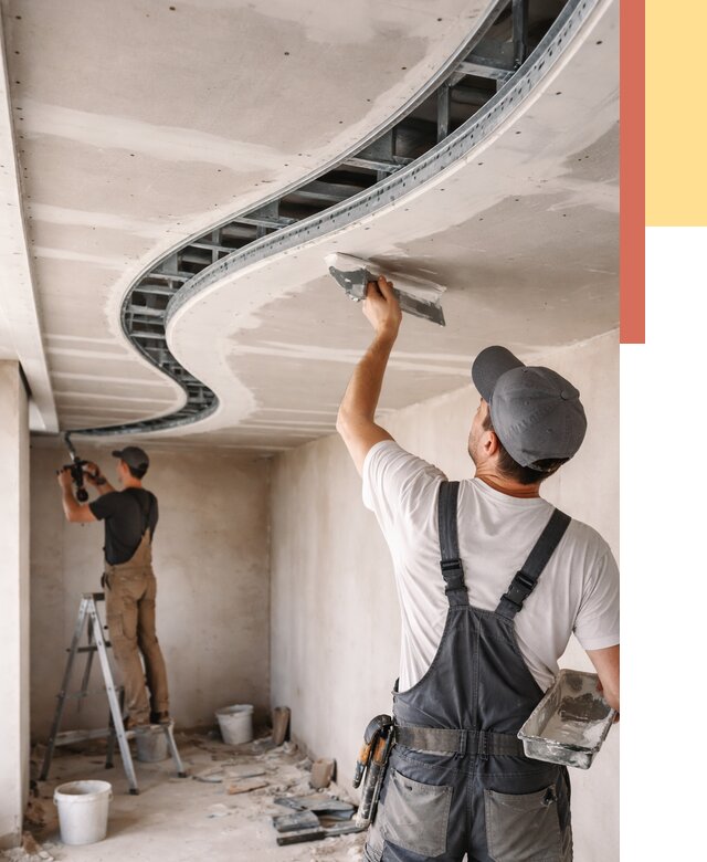 Криволинейный потолок из гипсокартона в Архангельске от 2159 руб./м2 | ОТДЕЛОЧНИК-Рхн