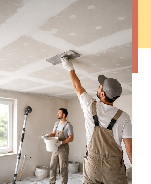 Шпаклевка потолка из гипсокартона в Архангельске от 3290 руб./м2 — услуги под ключ | ОТДЕЛОЧНИК-Рхн