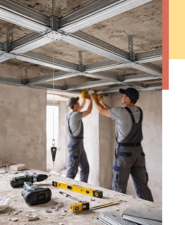 Монтаж каркаса потолка из профиля в Архангельске от 4626 руб. — услуги ОТДЕЛОЧНИК-Рхн