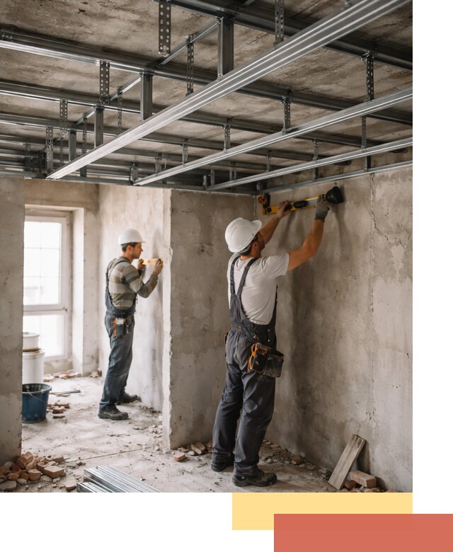 Монтаж каркаса потолка из профильного профиля в Архангельске