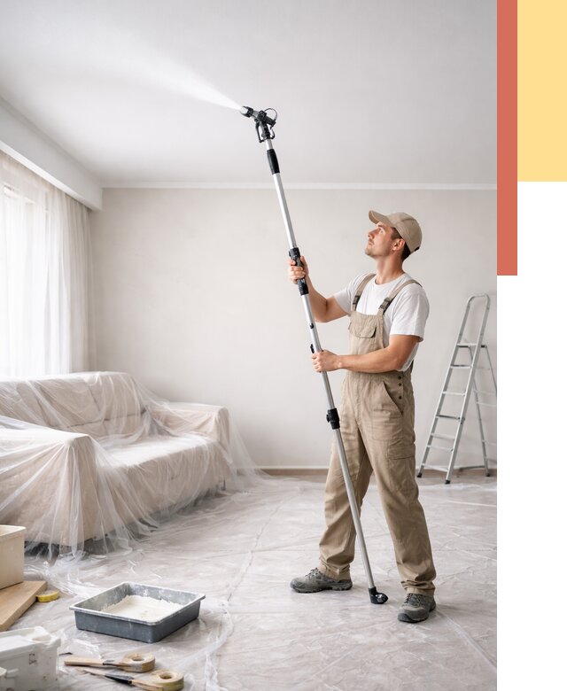 Покраска потолка краскопультом в Архангельске от 4626 руб. быстро и недорого | ОТДЕЛОЧНИК-Рхн