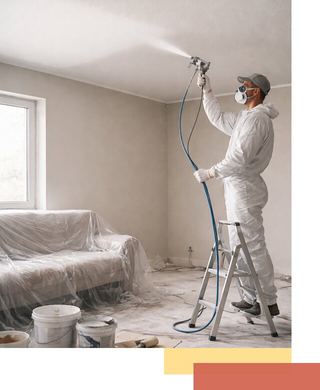 Покраска потолка краскопультом в Архангельске быстро и качественно