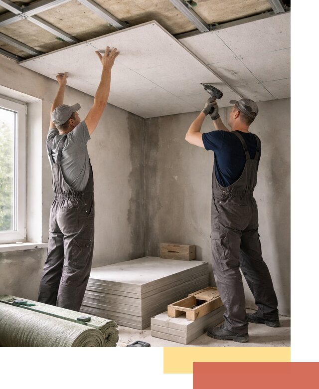 Шумоизоляция потолка панелями ЗИПС в Архангельске